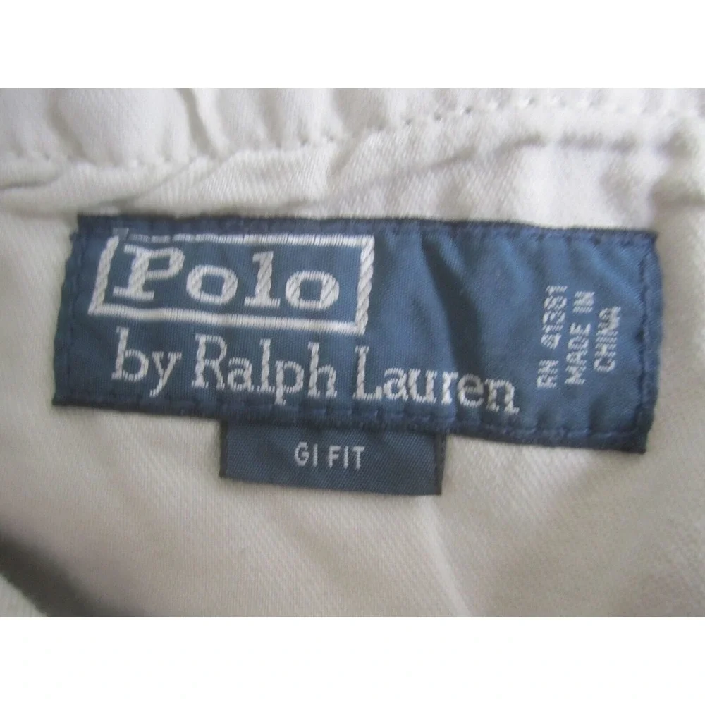 Polo Ralph Lauren Shorts Mens 38 GI Fit Brown Khaki Casual Belted Graphic Chino‎